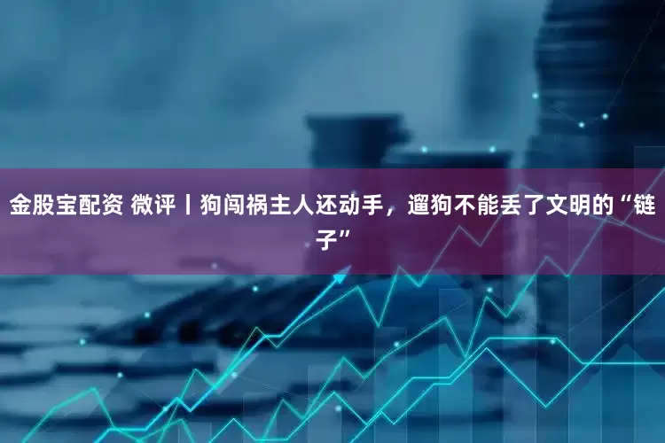 金股宝配资 微评丨狗闯祸主人还动手，遛狗不能丢了文明的“链子”