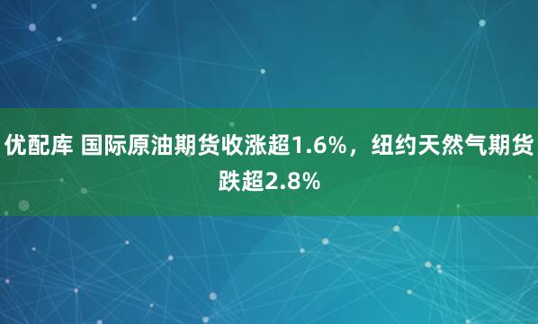 优配库 国际原油期货收涨超1.6%，纽约天然气期货跌超2.8%