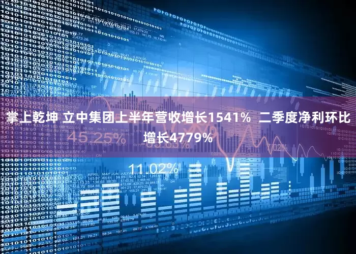 掌上乾坤 立中集团上半年营收增长1541%  二季度净利环比增长4779%